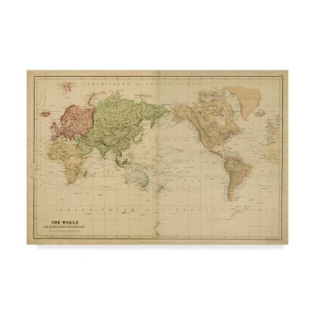 Vision Studio 'The World On Mercators Projection' Canvas Art,22x32